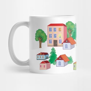 cartoon colorful houses Mug